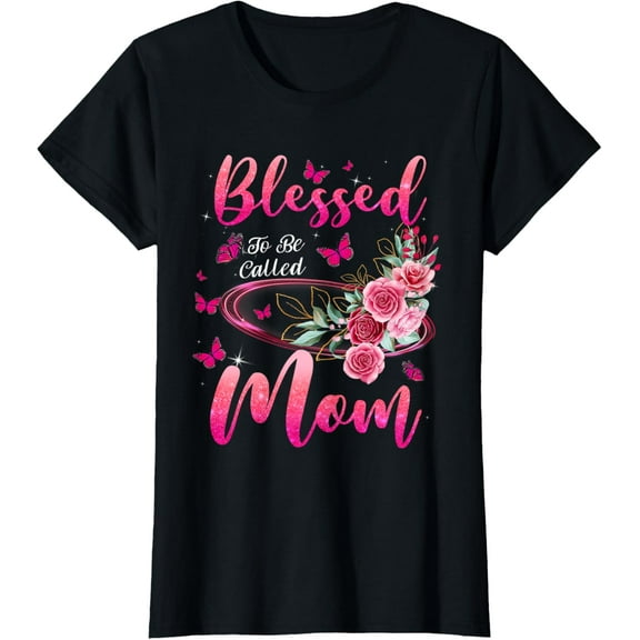 Blessed To Be Called Mom Cute Mothers Day T-ShirtMen and women, Black T-shirt, size: Extra large S-4XL