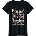 thumbnail image 1 of Blessed To Be Called Mom Grandma and Great Grandma Flower T-ShirtMen and women, Black T-shirt, size: Extra large S-4XL, 1 of 4
