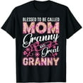 thumbnail image 1 of Blessed To Be Called Mom Granny And Great Granny Mothers Day T-Shirt, 1 of 4