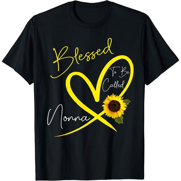 Blessed To Be Called Nonna Sunflower Heart Mother's Day T-Shirt