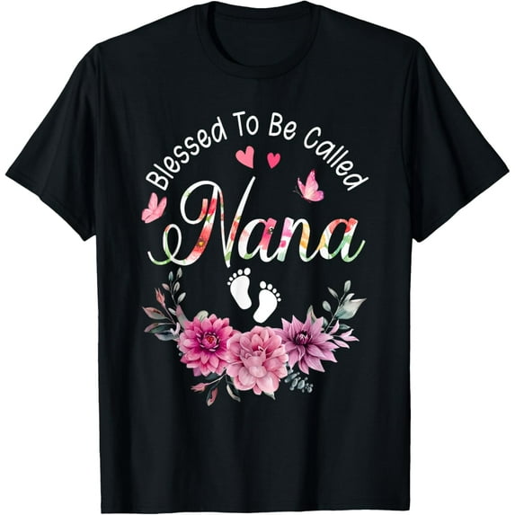 Blessed To Be Nana Floral Women Grandma Mother's Day T-Shirt