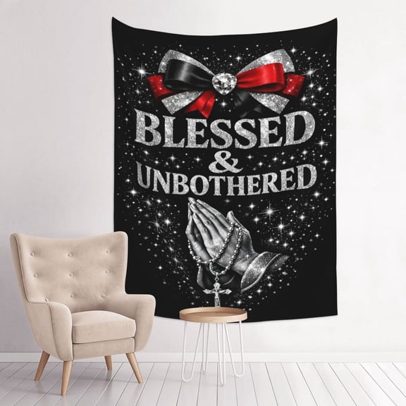 Blessed Unbothered Anime Tapestry Indian Wall Hanging Tapestries Room Decor For Bedroom Living Room Dorm 30 x 40 inch