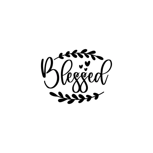 Blessed - Vinyl Wall Decal Christian Inspirational Home Decor Black 17X22