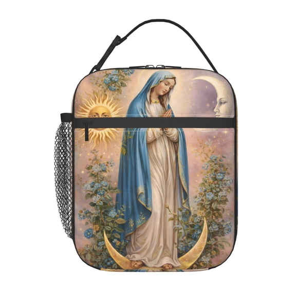 Blessed Virgin Mary Devotion Easter Lunch Bag Portable Thermal Lunch Box for Men and Women