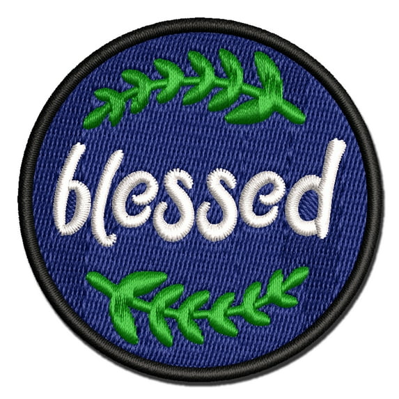 Blessed Wheat Strands Applique Multi-Color Embroidered Hook & Loop Patch - 2.5 Inch Small