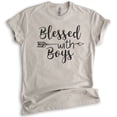 thumbnail image 1 of Blessed With Boys Shirt, Unisex Women's Shirt, Boy Mom Shirt, Mother Shirt, Light Silk Gray, X-Large, 1 of 6