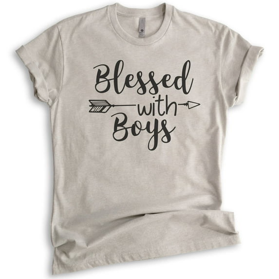 Blessed With Boys Shirt, Unisex Women's Shirt, Boy Mom Shirt, Mother Shirt, Light Silk Gray, X-Small