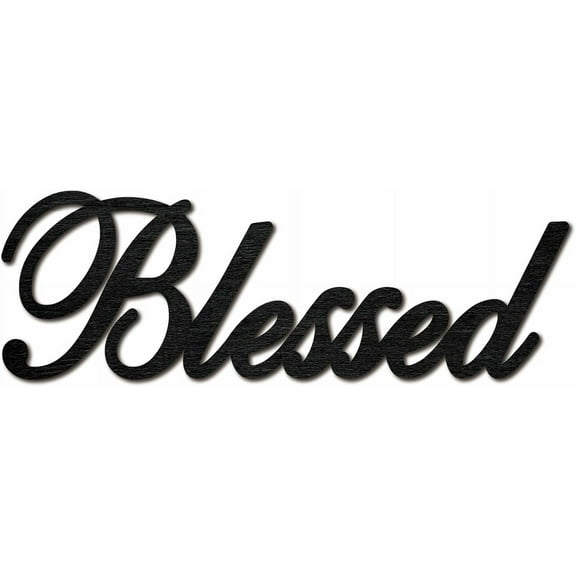 Blessed Wooden Sign Unfinished Word Cutouts Unfinished Rustic Decorative Letter Laser Cut Wall Art for Home Apartment Bathroom Living Room