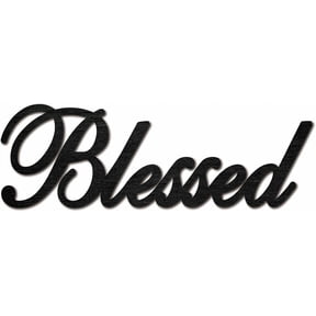 Blessed Wooden Sign Unfinished Word Cutouts Unfinished Rustic Decorative Letter Laser Cut Wall Art for Home Apartment Bathroom Living Room