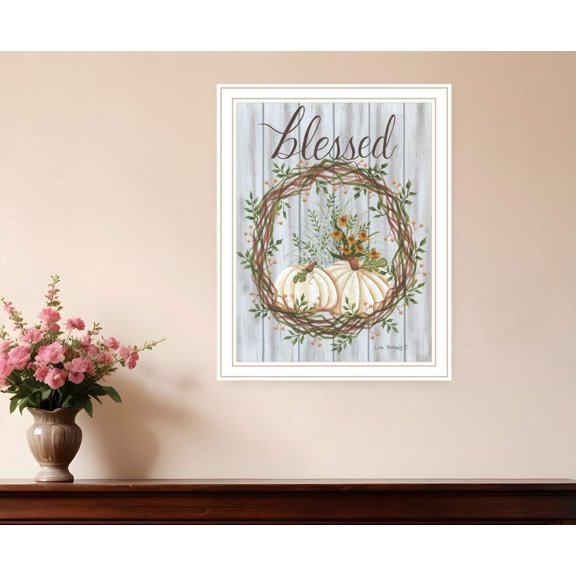 Blessed Wreath Black Framed Print Wall Art