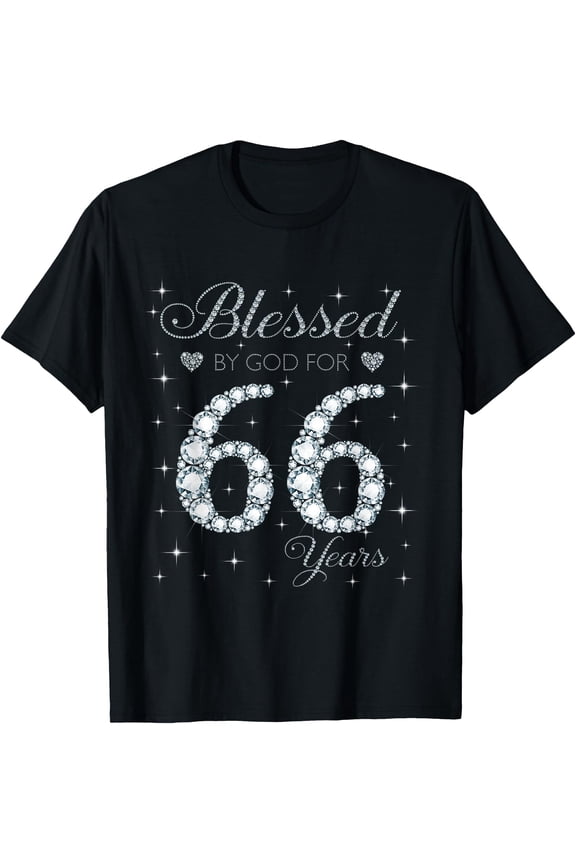 Blessed by God For 66 Years Old 66th Birthday Gift For Women T-Shirt, Vintage Birthday Gift