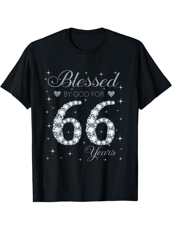 Blessed by God For 66 Years Old 66th Birthday Gift For Women T-Shirt