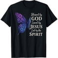 thumbnail image 1 of Blessed by God Loved by Jesus Led by The Spirit Butterfly T-Shirt Tee, 1 of 4