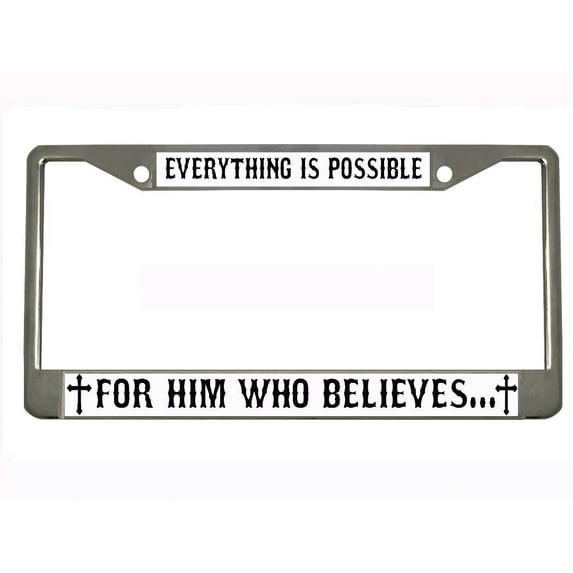 Blessed by God Spoiled by My Husband Design Heavy Duty Metal Car License Plate Frame Auto Tag Holder