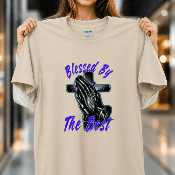 Blessed by the Best Faith Spiritual Religious Graphic Artwork Unisex T ...
