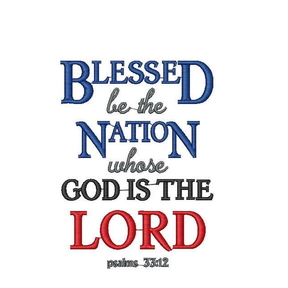 Blessed is the Nation Embroidery America Premium Flour Sack Towel