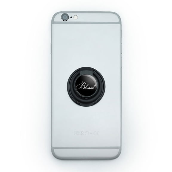 Blessed on Black Mobile Phone Ring Holder Stand