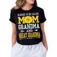 thumbnail image 1 of Blessed to Be Called Mom Great Grandma Graphic T-Shirt for Women, Casual Short Sleeve Crew Neck Tee, 1 of 7