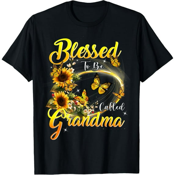 Blessed to be called Grandma Sunflower Lovers Grandma T-ShirtMen and women, Black T-shirt, size: Extra large S-4XL