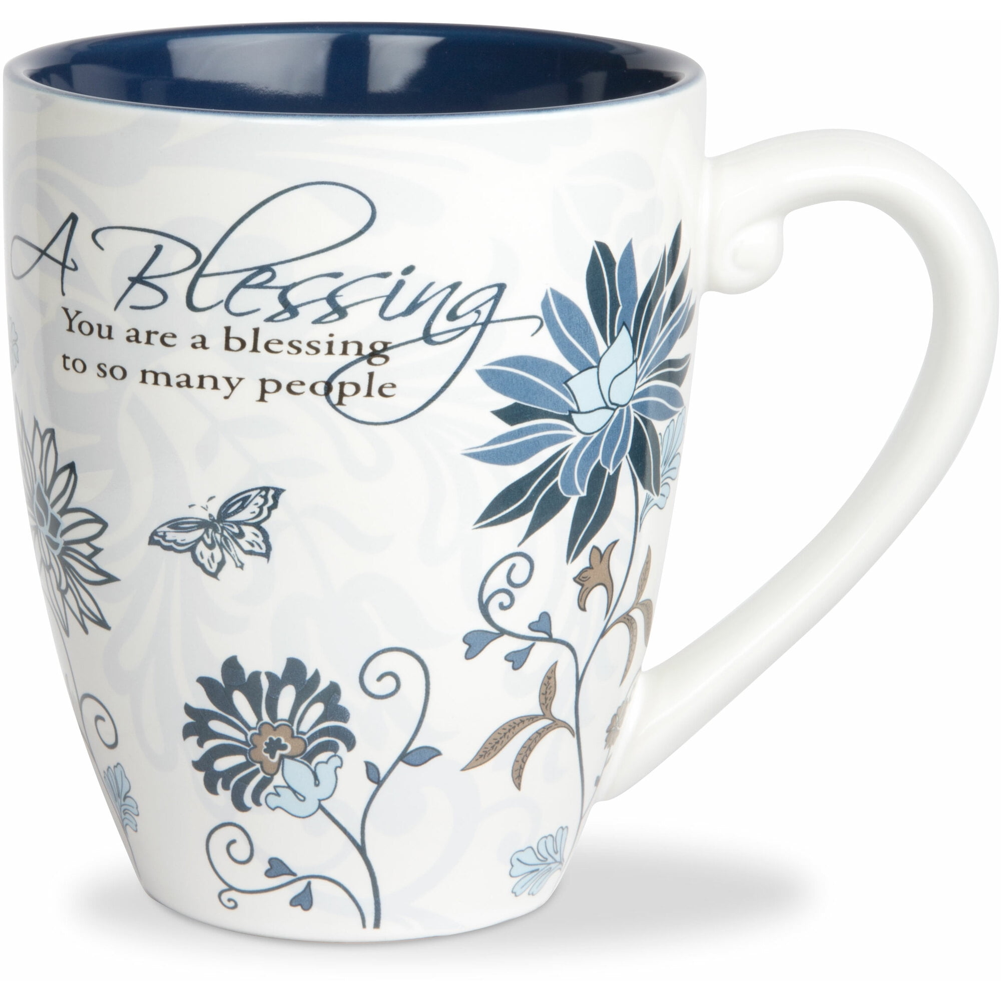 Blessing Floral White Ceramic Microwave Safe Mug