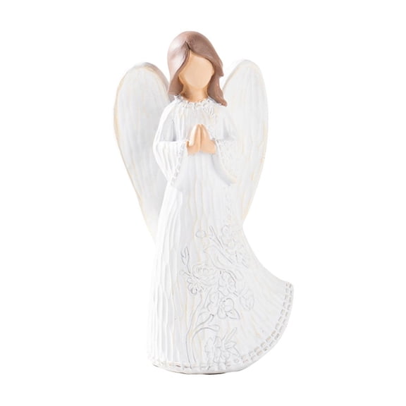 Blessing Angel Resin Figurine White Color European Style Home Decor Desktop Ornament for Living Room Shelf Display Gift Idea