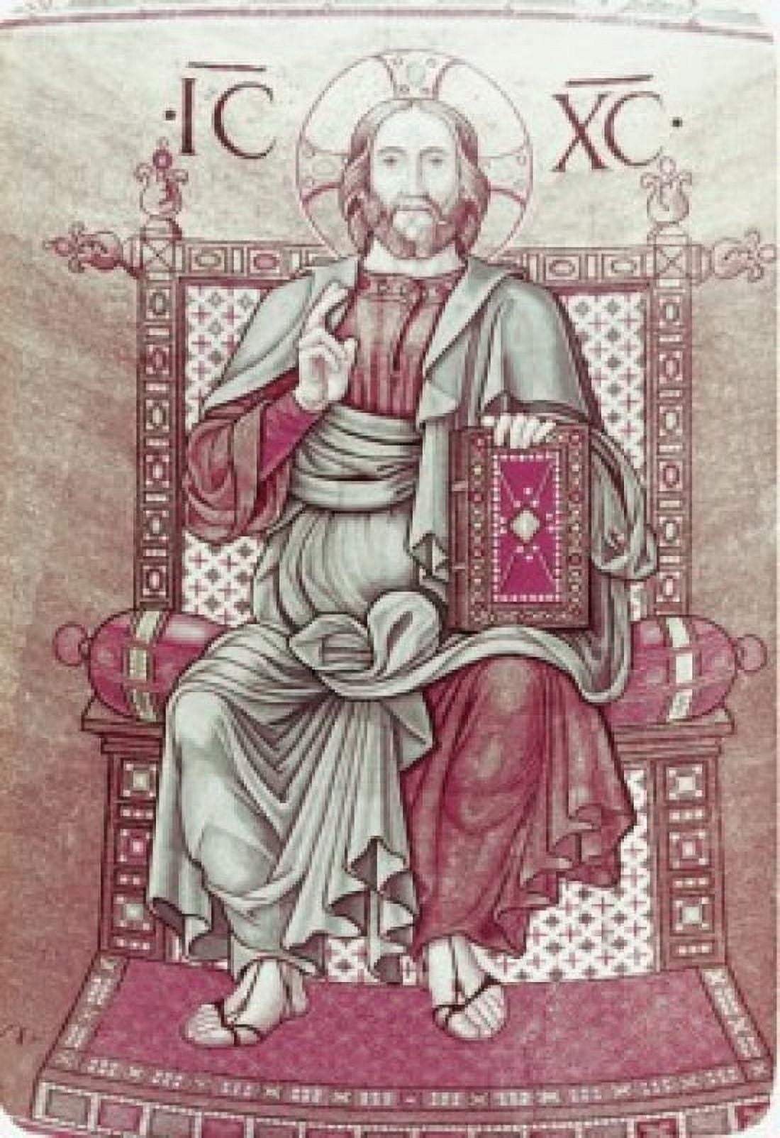 Blessing Christ 13th Century Artist Unknown Mosaic Canvas Art - (24 x 36)