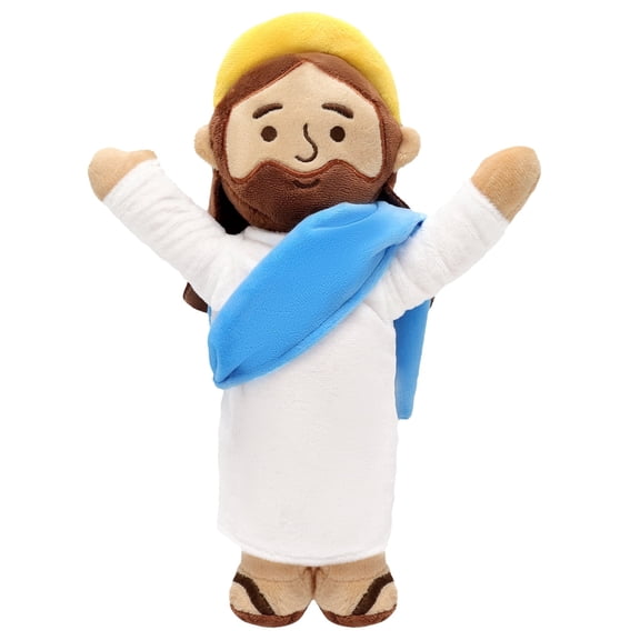 Blessing And Glory Jesus Plush Doll - Prayer-Themed Religious Toy For Church, Sunday School, Christmas, Easter, Home Decor, And Inspirational Gifts Easter, Mother's Day Gifts-Brown & Blue