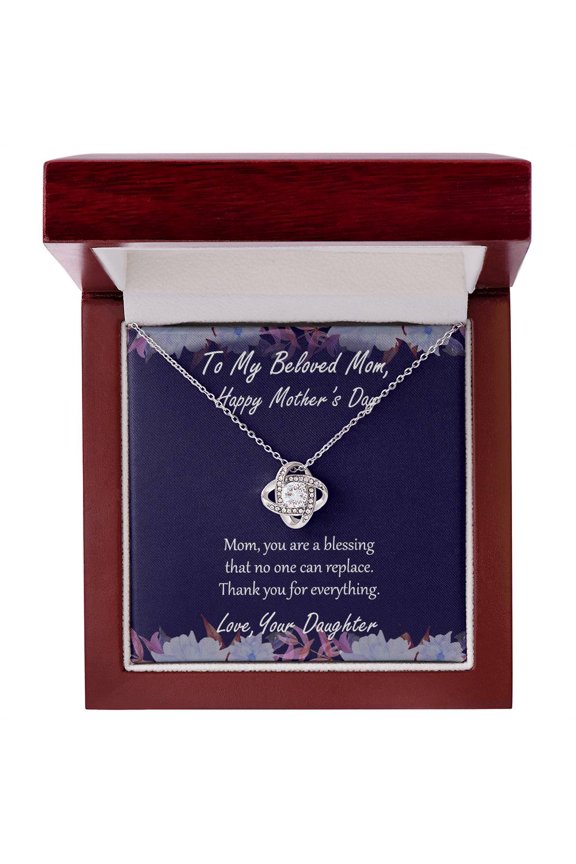 Blessing - Mother's Day Necklace - Love Knot Necklace - Message Card & Gift Box