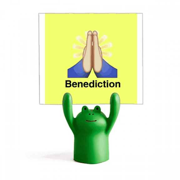 Blessing Prayer Expression Hands Memo Holder Cartoon Animal Frog Stand Decoration
