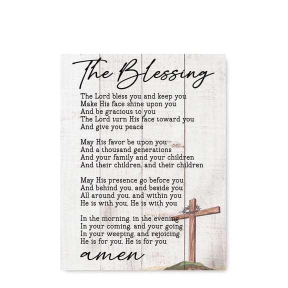 The Blessing Sign Poster - The Lord Bless You and Keep You, Christian Home Decors, Living Room Decor, Religious Artwork for Wall Decor, Bible Verse Wall Art, Housewarming Gift for Christian