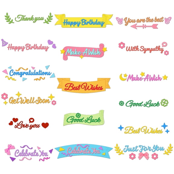 Blessing Word Cutting Dies Scroll Word Card Making Die Stencil Metal Die Cuts Card Scrapbooking Embossing Template Dies