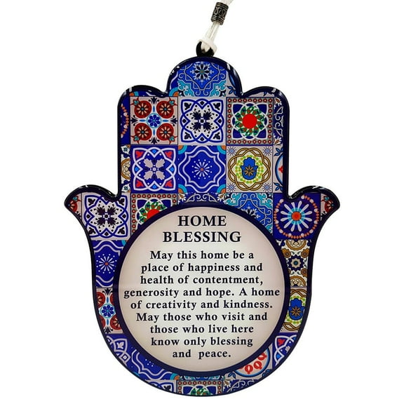Blessing for Home Good Luck Wall Decor Hamsa Hand in English