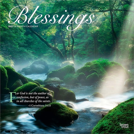 Blessings | 2027 12x24" (Hanging) Wall Calendar | Plastic-Free