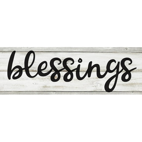 Blessings Chic White Farmhouse Wood Sign Wall Décor Gift 8x24 Wood Sign B3-08240028114