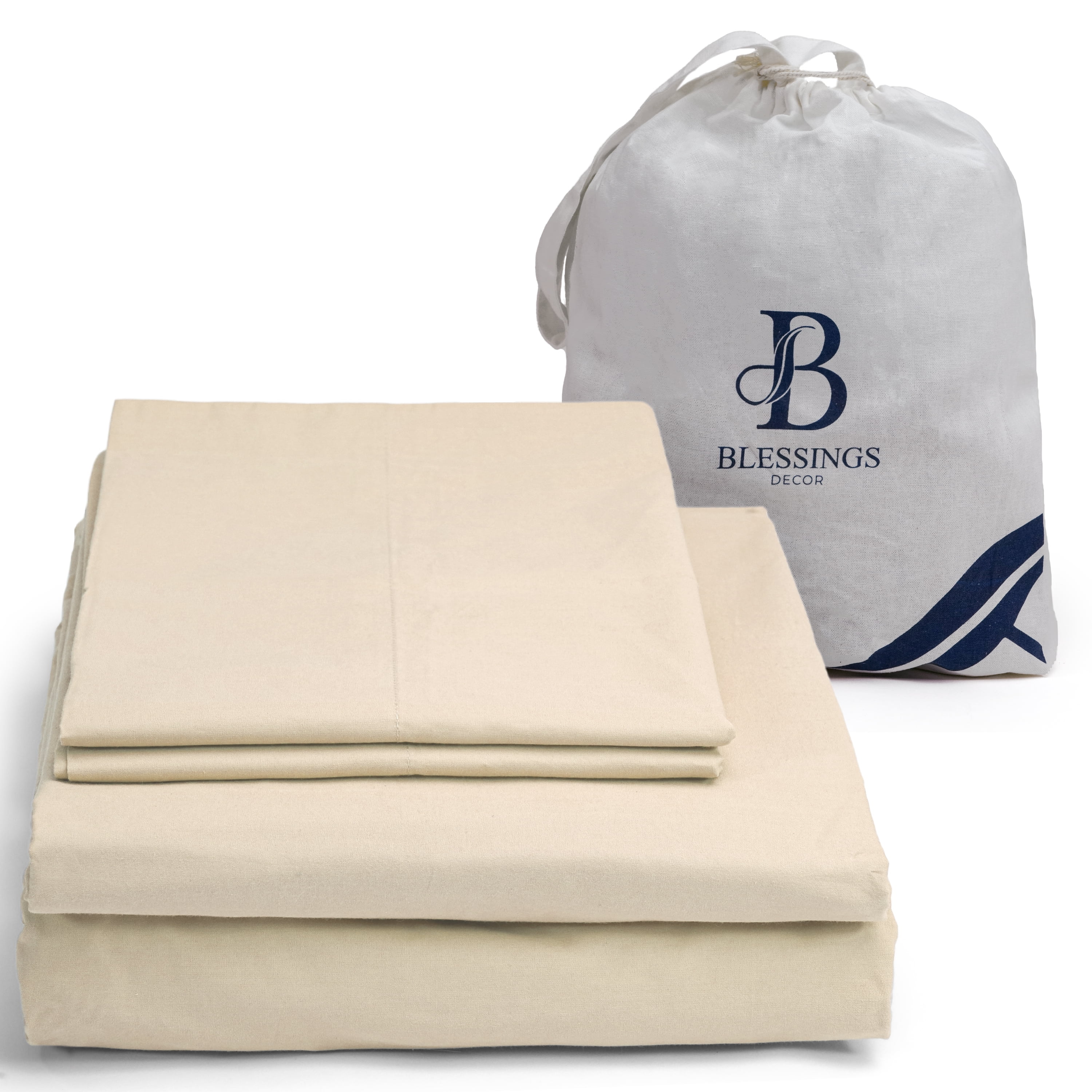 Blessings Decor 400 Thread Count 100 Cotton Bed Sheets Deep Pocket, Cotton Bedsheets Crisp Cool