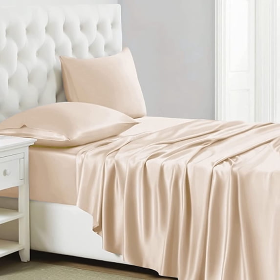 Blessings Decor Cotton Bedsheets Premium Hotel Quality 600 Thread Count 100% Sateen Weave Smooth Sheets with Elasticized Deep Pocket Sheet with Pillowcase (Light Pink, Twin))