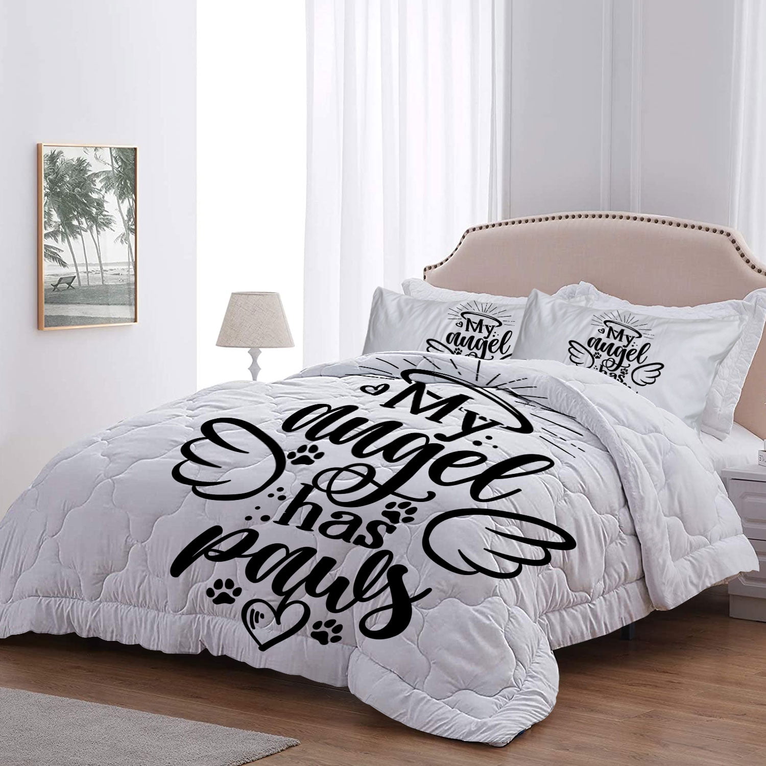 Blessliving Angel Wings Microfiber Comforter Set King for Girls Bedding