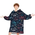 thumbnail image 1 of BlessLiving Wearable Blanket Hoodie for Kids, Oversized Sherpa Fleece Sweatshirt Blanket, 60x40", 1 of 8