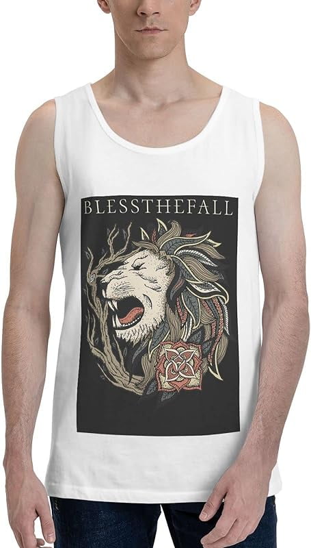 Blessthefall sleeveless shirts men's tank tops workout cotton casual ...