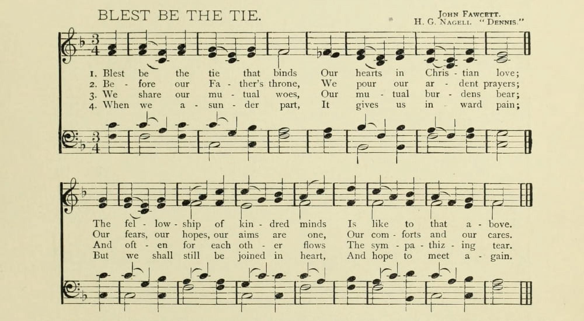Blest be the Tie Christmas in Song 1891 Canvas Art -  (18 x 24)