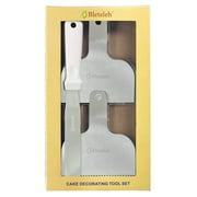 Bleteleh Stainless Steel Cake Decorating Tool Set Contains 6-inch blade icing spatula, large 5-inch icing scraper/spreader/smoother, and large 5-inch zigzag icing scraper/spreader/smoother comb
