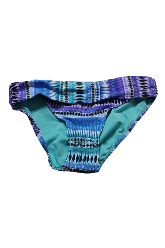 Blue Multi Printed Shirred Hipster Bikini Bottom 4
