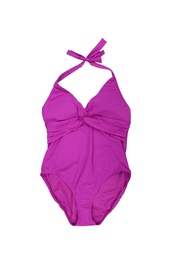 Womens One Pc Swimsuit Halter Purple New