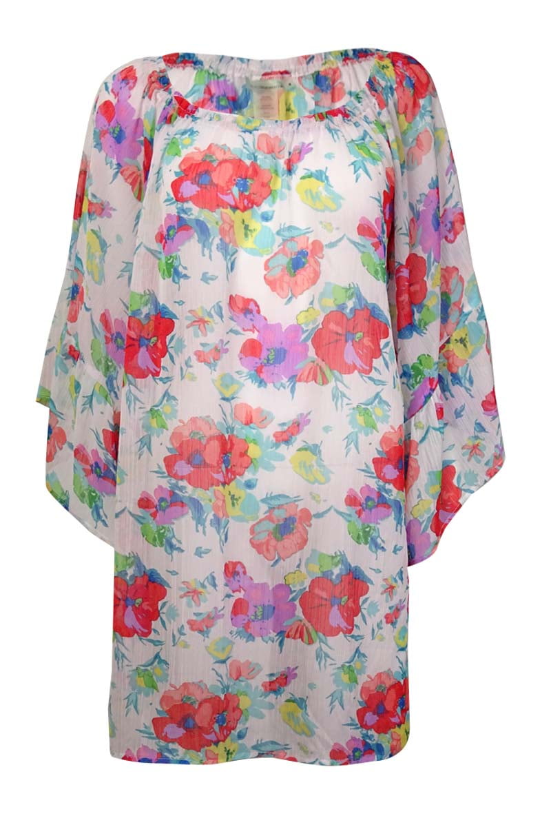 Bleu Rod Beattie Women's Floral Off-The-Shoulder Swim Cover (S, White Multi)