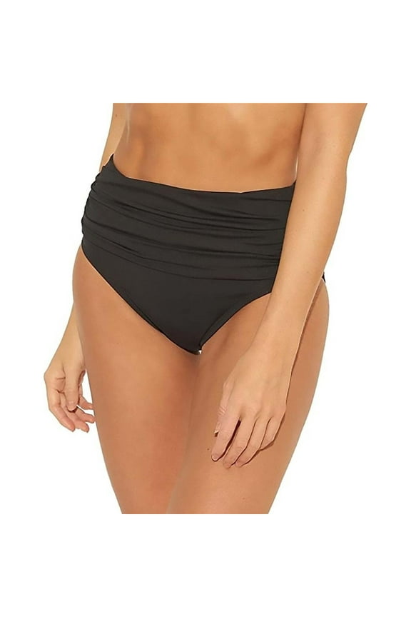 Bleu Rod Beattie Women's Sash Banded Shirred High Waist Bikini Bottom Black 6 New with box/tags