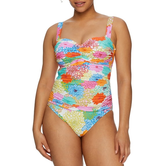 Bleu Rod Beattie Womens Fresh Picks Shirred Underwire One-Piece Style-RBFP22978 Swimsuit