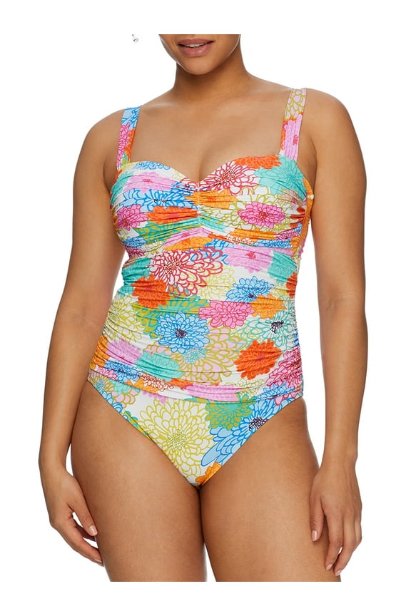Bleu Rod Beattie Womens Fresh Picks Shirred Underwire One-Piece Style-RBFP22978 Swimsuit