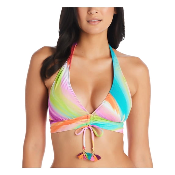 Bleu Rod Beattie Womens Printed Halter Bikini Swim top