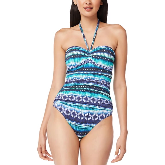 Bleu Rod Beattie Womens Printed Halter One-Piece Swimsuit
