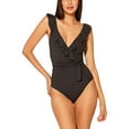 thumbnail image 1 of Bleu Rod Beattie Womens Ruffled Faux Wrap One-Piece Swimsuit, 1 of 2